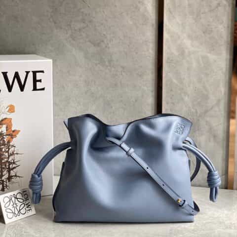 LOEWE罗意威Flamenco系列小牛皮束口抽绳福袋 0538大西洋蓝