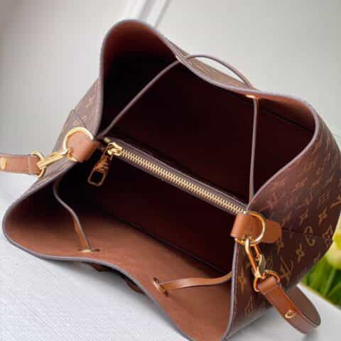 Louis Vuitton LV Neonoe 老花水桶包 M44887焦糖色