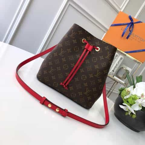 Louis Vuitton LV Neonoe 老花水桶包 M44021罂粟红