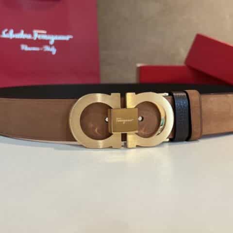 Ferragamo 菲拉格慕   精钢8字扣男士3.5cm腰带