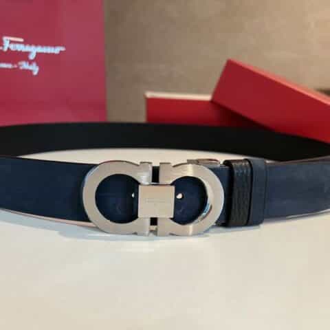 Ferragamo 菲拉格慕   精钢8字扣男士3.5cm腰带