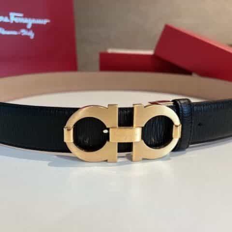 Ferragamo 菲拉格慕   精钢8字金属夹扣，金属扣男士3.5cm腰带