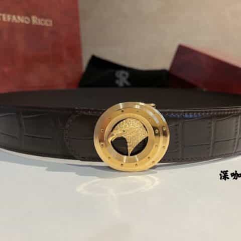 Stefano. Ricci 史蒂芬   精钢材质手工雕刻工艺鹰头男士3.8cm腰带