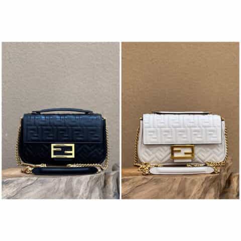 FENDI芬迪软羊皮浮雕baguette手袋8533