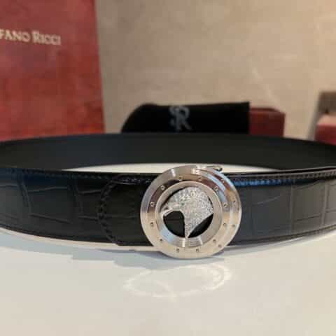 Stefano. Ricci 史蒂芬   精钢材质手工雕刻工艺鹰头男士3.8cm腰带