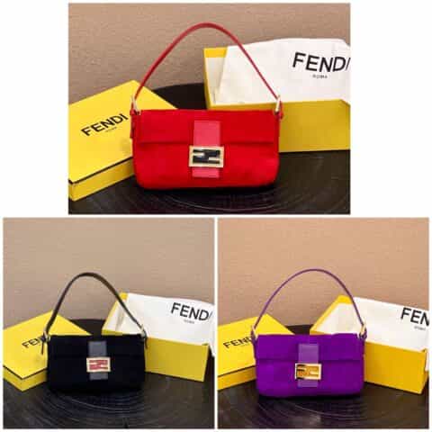 FENDI芬迪中古纯色系列腋下包8339