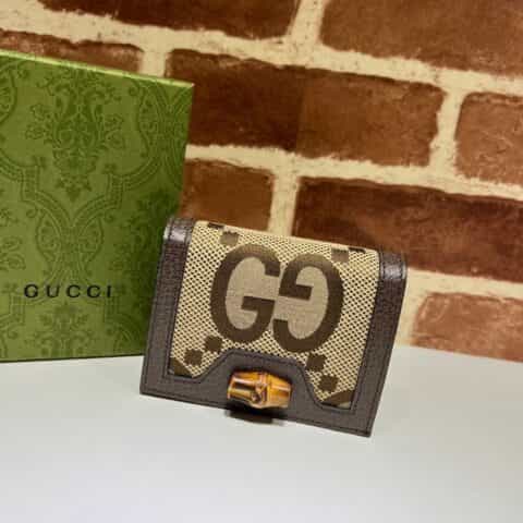 GUCCI古驰饰超级双G图案Gucci Diana竹节卡片夹658244