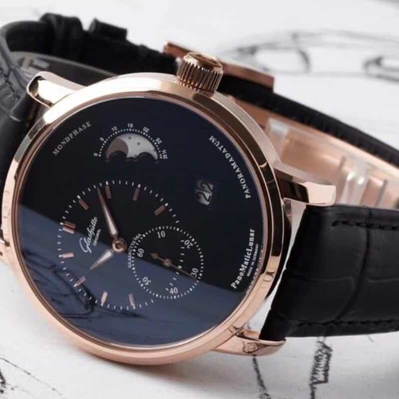 格拉苏蒂原创90偏心大日历月相腕表