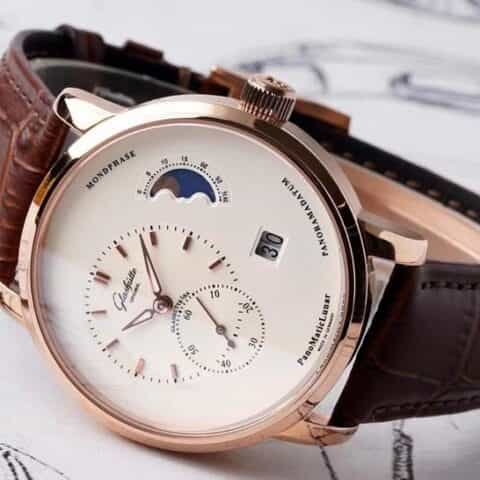 格拉苏蒂原创90偏心大日历月相腕表