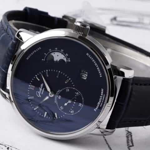 格拉苏蒂原创90偏心大日历月相腕表