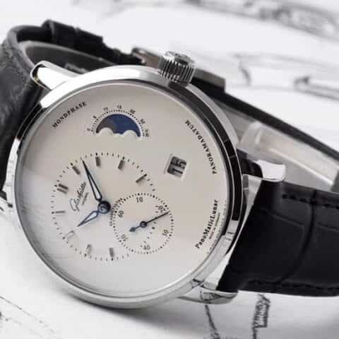 格拉苏蒂原创90偏心大日历月相腕表