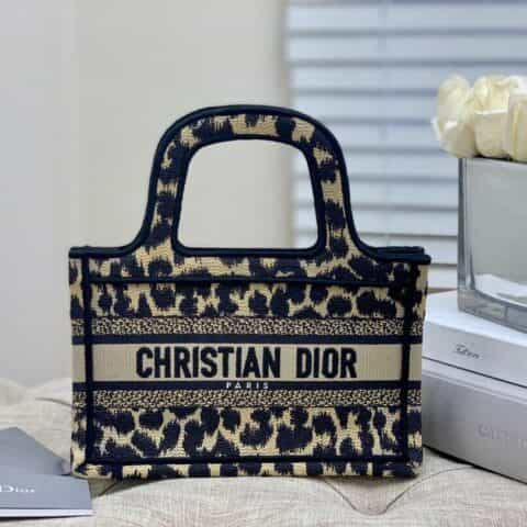 DIOR 米色Mizza图案刺绣Mini Book Tote S5475ZRHM_M918