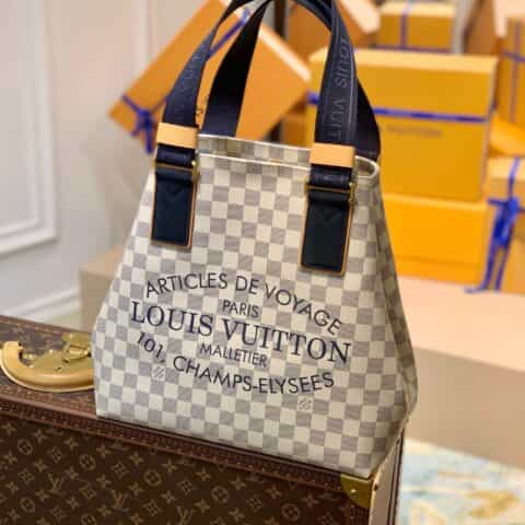 Louis Vuitton LV Cabas PM系列Damier Azur帆布托特包 N41179