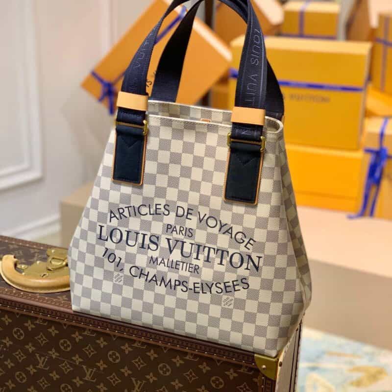Louis Vuitton LV Cabas PM系列Damier Azur帆布托特包 N41179
