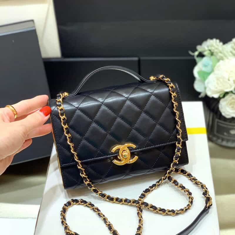 CHANEL 土豪金大金砖口盖包 AS2796