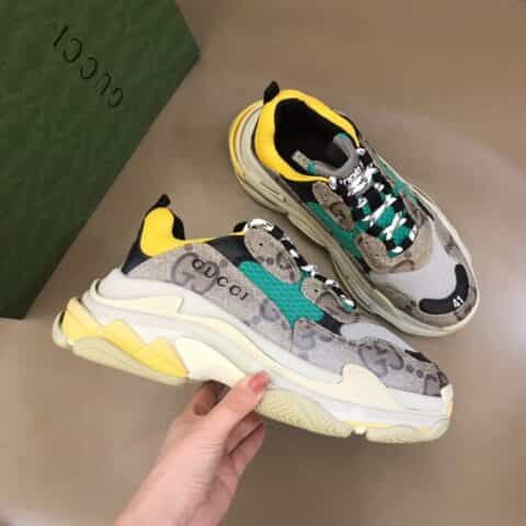 gucci古驰   X Balenciag•*联名限量款，The Hacker Project系列Triple S情侣厚底运动休闲老爹鞋