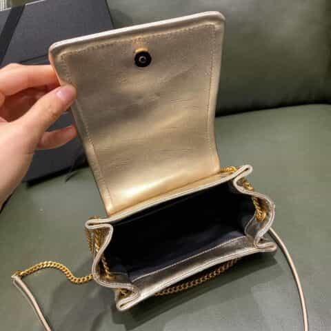 Saint laurent Ysl 𝐌𝐢𝐧𝐢 𝐍𝐨𝐥𝐢𝐭𝐚 复古翻盖包 672738香槟金