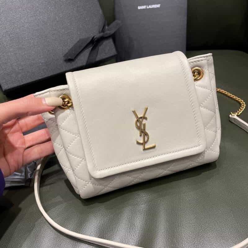 Saint laurent Ysl 𝐌𝐢𝐧𝐢 𝐍𝐨𝐥𝐢𝐭𝐚 复古翻盖包 672738白色