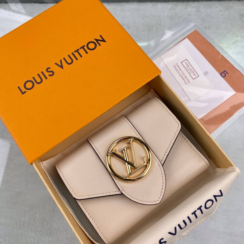Louis Vuitton LV Pont 9 短款钱夹 M69176奶白色
