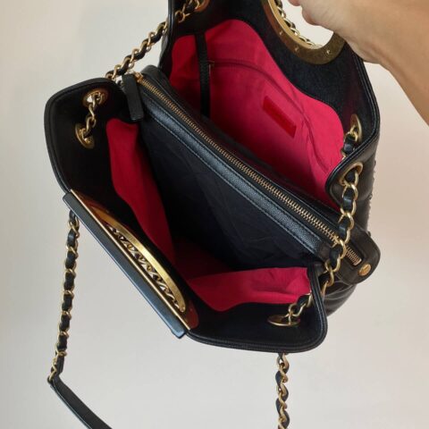 CHANEL 原厂Haas细鱼子酱经典妈咪购物袋 AS1469黑色