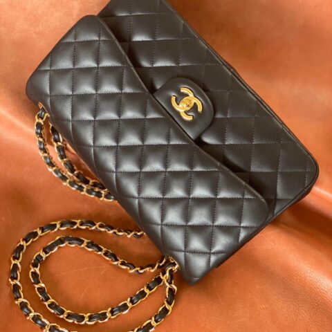 CHANEL 原厂bodin joyeux羔羊皮Classic flap bag CF30 A58600黑色金扣