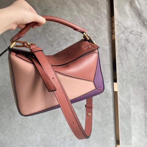 LOEWE罗意威 Puzzle bag 小号几何包 0189紫红色24CM