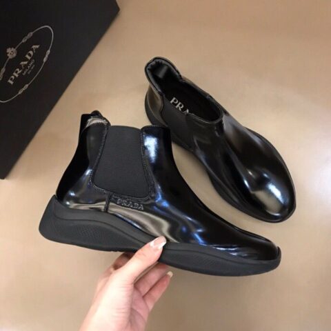 PRADA/普拉达   P家新款男士秋冬高帮休闲运动鞋