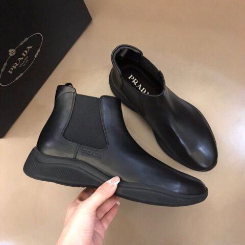 PRADA/普拉达   P家新款男士秋冬高帮休闲运动鞋