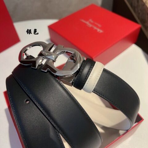 Ferragamo 菲拉格慕   精致8字菱形金属扣男士质感腰带