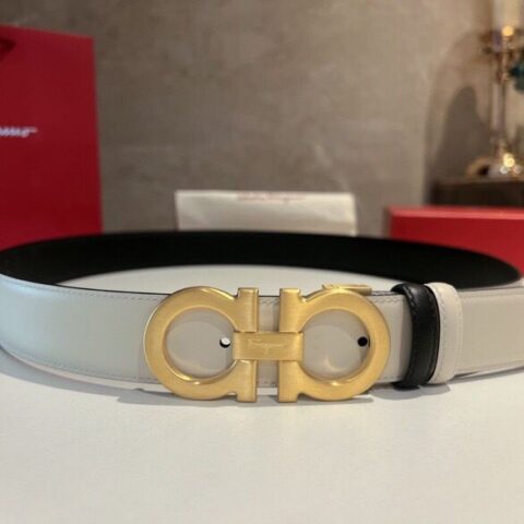 Ferragamo菲拉格慕   皮质五金件工艺男士3,5cm腰带