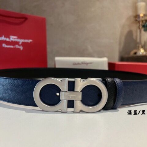 Ferragamo菲拉格慕   皮质五金件工艺男士3,5cm腰带