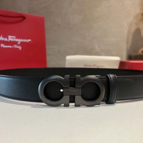 Ferragamo菲拉格慕   皮质五金件工艺男士3,5cm腰带