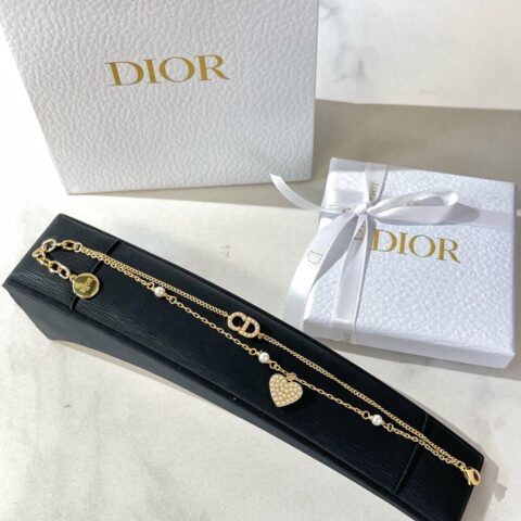 DIOR迪奥珍珠CD桃心项链 手链
