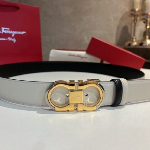 Salvatore  Ferragamo   菲拉格慕金属扣双色设计男士腰带3,5cm
