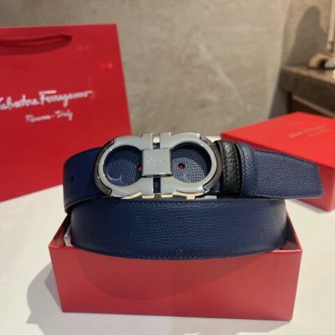 Salvatore  Ferragamo   菲拉格慕金属扣双色设计男士腰带3,5cm
