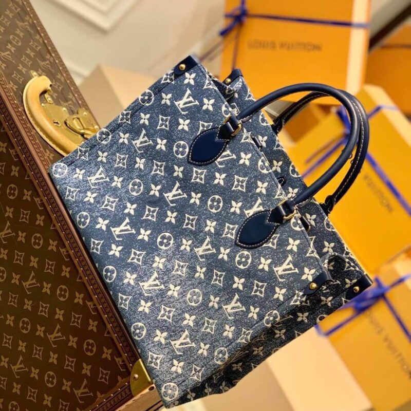 Louis Vuitton LV Onthego 丹宁系列牛仔蓝中号托特包 M59608