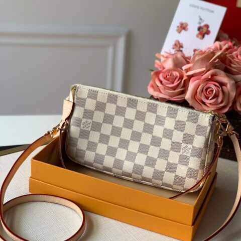 Louis Vuitton LV Pochette Accessoires 配饰包麻将包 N41207白格