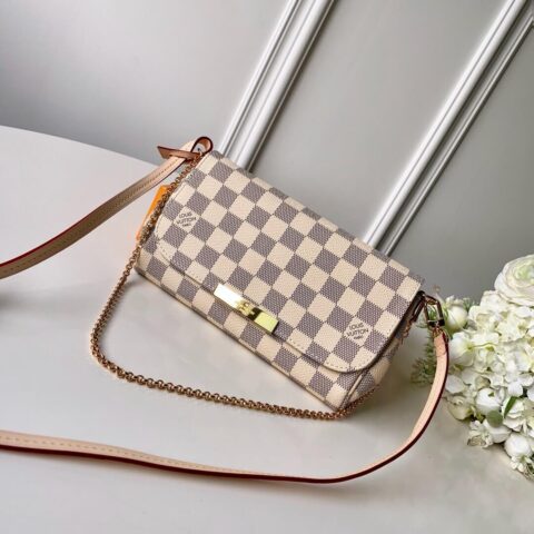 Louis Vuitton LV Favorite PM白格纹翻盖两用小鍊包 N41277