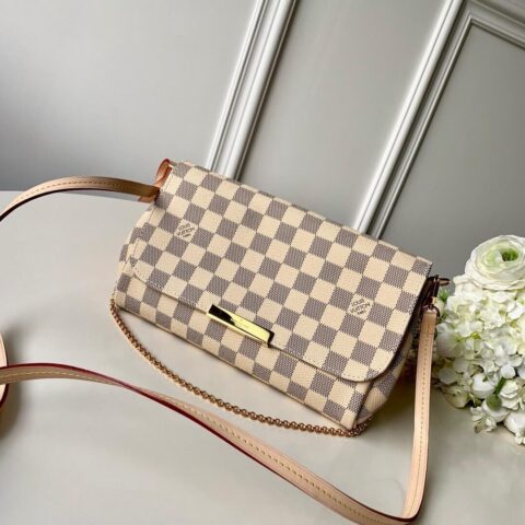 Louis Vuitton LV Favorite MM白格纹翻盖两用小鍊包 N41275