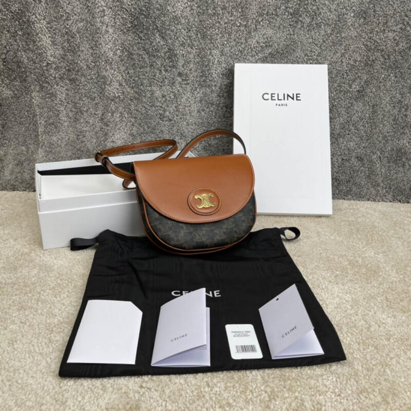 CELINE canvas 凯旋门马鞍包 194152