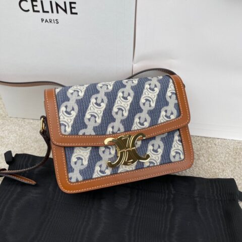 CELINE Teen TRIOMPHE提花和牛皮革手袋188882