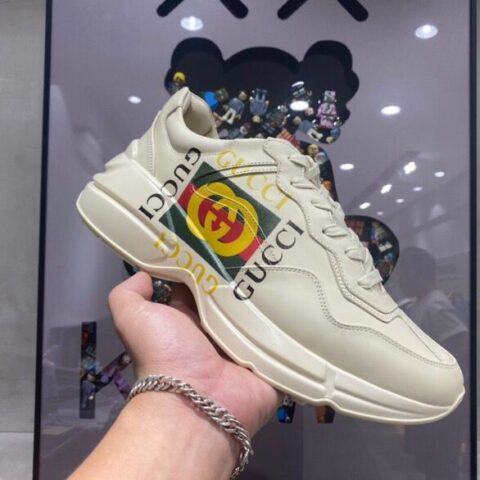 gucci古驰  米白色环保牛皮顶级版本老爹鞋系列款情侣款