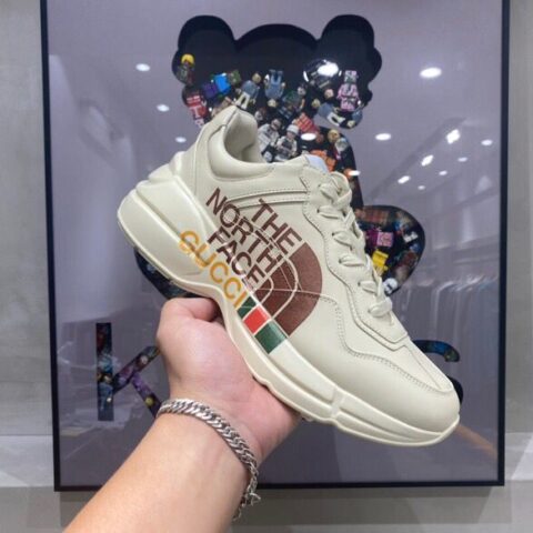 gucci古驰  米白色环保牛皮顶级版本老爹鞋系列款情侣款