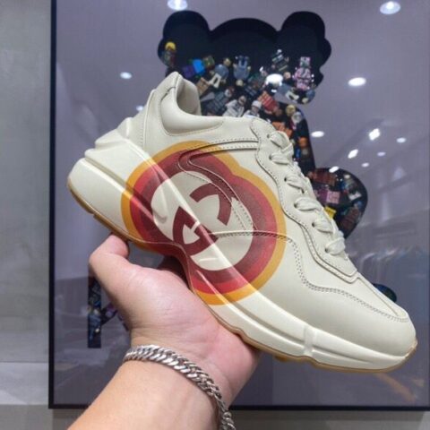 gucci古驰  米白色环保牛皮顶级版本老爹鞋系列款情侣款