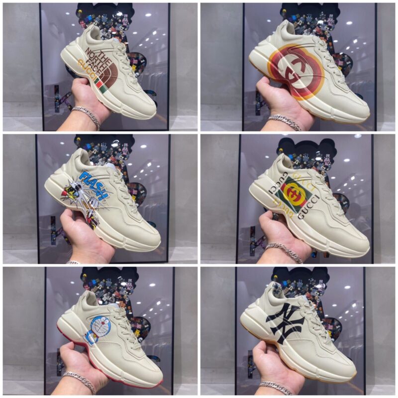 gucci古驰  米白色环保牛皮顶级版本老爹鞋系列款情侣款