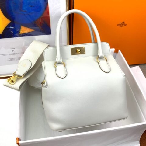 Hermes爱马仕Toolbox 20 swift 80珍珠灰 GHW 蜜蜡线手缝