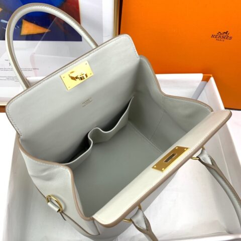 Hermes爱马仕Toolbox 20 swift 80珍珠灰 GHW 蜜蜡线手缝