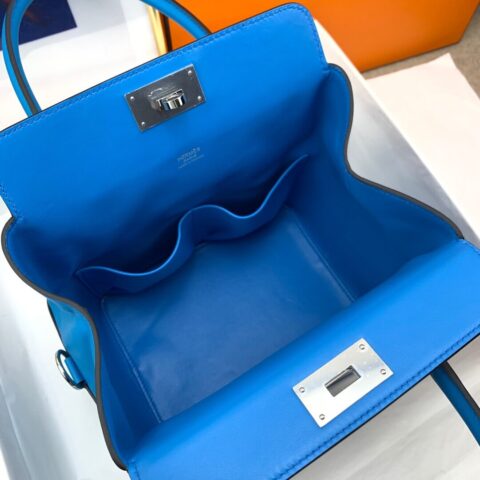 Hermes爱马仕Toolbox 20 evercolor皮 B3坦桑尼亚蓝 蜜蜡线手缝