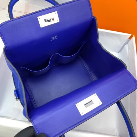 Hermes爱马仕Toolbox 20 evercolor皮 7T电光蓝 蜜蜡线手缝