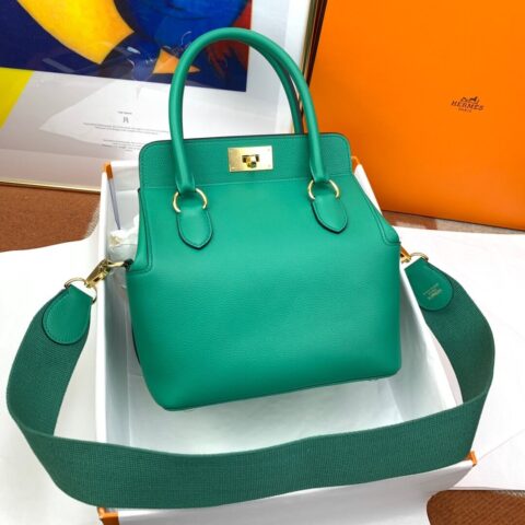 Hermes爱马仕Toolbox 20 evercolor 1L仙人掌绿 蜜蜡线纯手缝